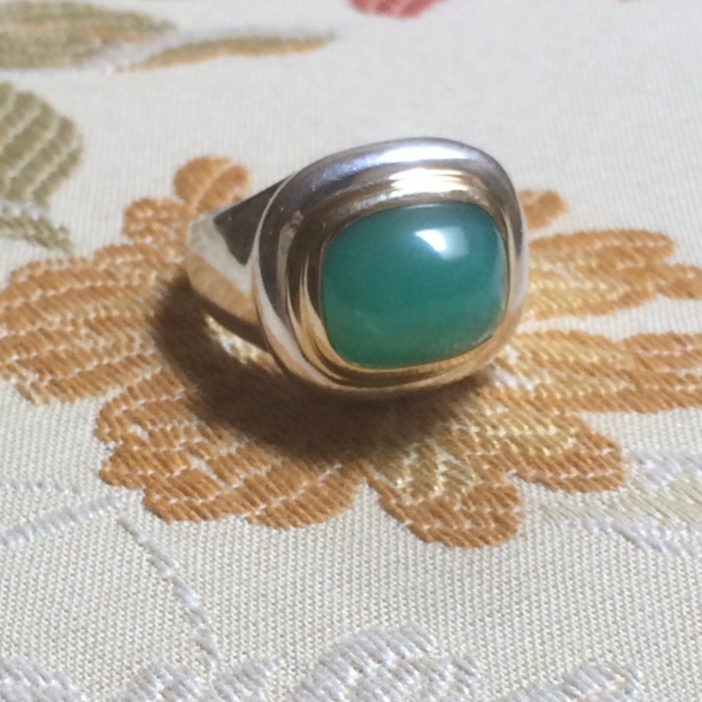 Tiffany & Co. Paloma Picasso 18k and sterling silver chrysoprase ring